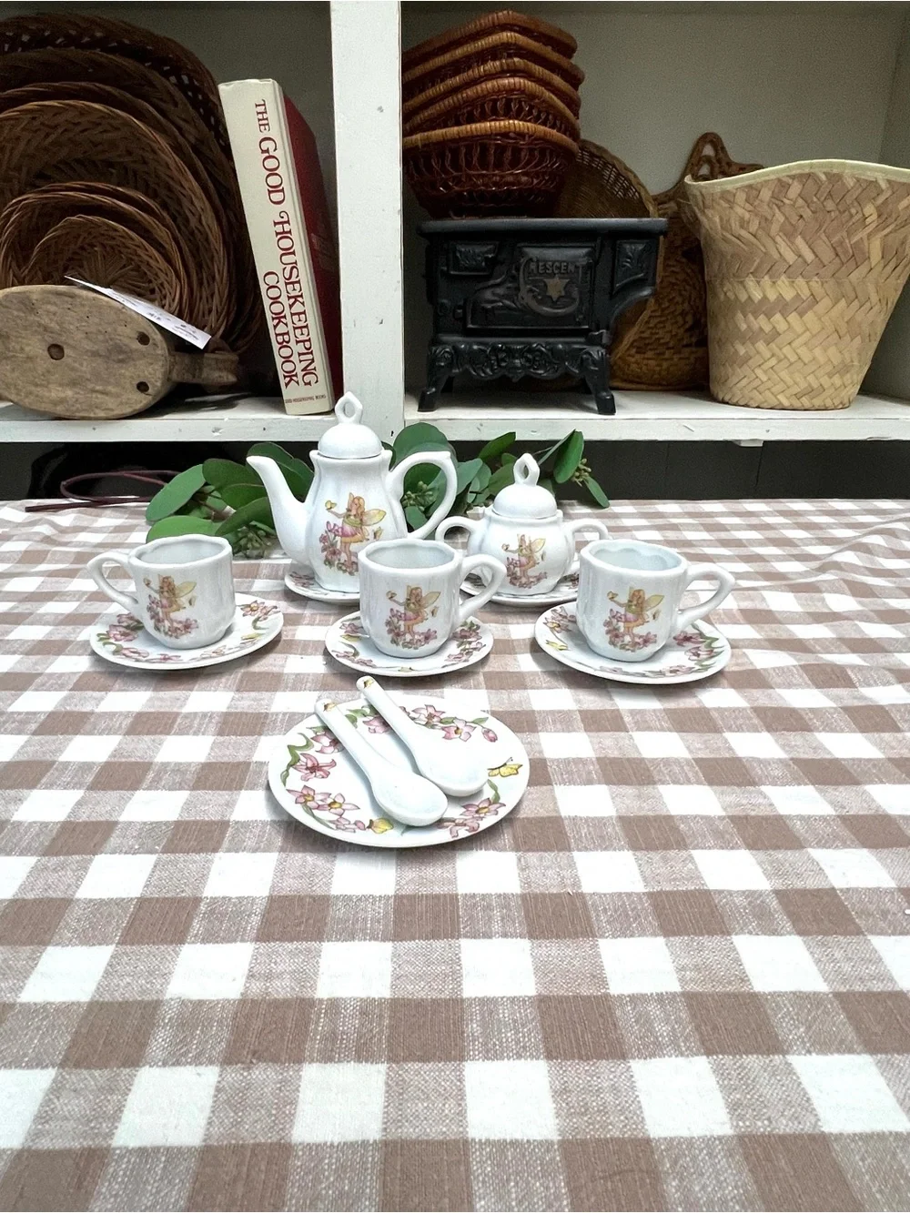 Miniature tea set noble excellence garden fairy